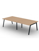 Tavolo riunione piano due pezzi in melaminico spessore mm 30 e gambe inclinate metalliche - Colori a scelta - cm 280x125x74,5h