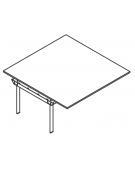 Allungo per tavolo riunione composto con gambe a ponte e piano in melaminico spessore mm 25 - cm 100x125x74h