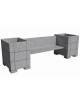 Panchina in cemento calcestruzzo con schienale e 2 fioriere laterali quadrate - colore Grigio pietra - cm 300x85x90h - CAM
