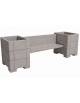 Panchina in cemento calcestruzzo con schienale e 2 fioriere laterali quadrate - colore Grigio travertino - cm 300x85x90h - CAM
