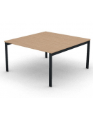 Tavolo riunione con piano melaminico spessore mm 25 e gambe a ponte metalliche - Colori a scelta - cm 140x145x74h