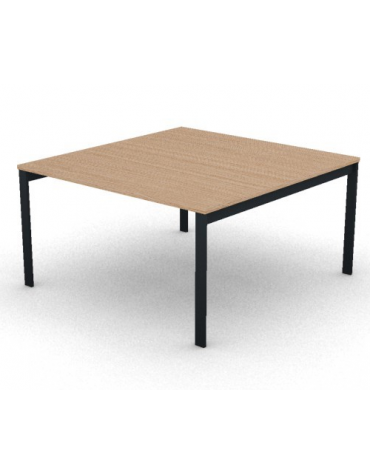 Tavolo riunione con piano melaminico spessore mm 25 e gambe a ponte metalliche - Colori a scelta - cm 140x145x74h