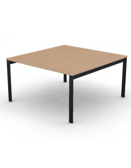 Tavolo riunione con piano melaminico spessore mm 25 e gambe a ponte metalliche - Colori a scelta - cm 140x145x74h