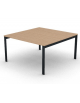 Tavolo riunione con piano melaminico spessore mm 25 e gambe a ponte metalliche - Colori a scelta - cm 140x145x74h