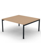 Tavolo riunione con piano melaminico spessore mm 25 e gambe a ponte metalliche - Colori a scelta - cm 160x145x74h