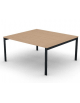 Tavolo riunione con piano melaminico spessore mm 25 e gambe a ponte metalliche - Colori a scelta - cm 160x145x74h