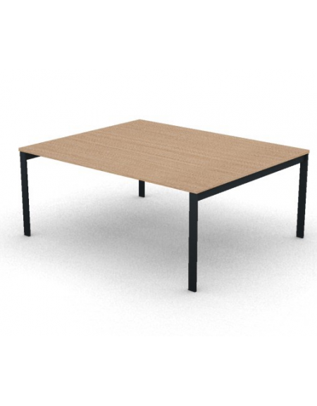Tavolo riunione con piano melaminico spessore mm 25 e gambe a ponte metalliche - Colori a scelta - cm 180x145x74h