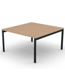 Tavolo riunione con piano melaminico spessore mm 30 e gambe a ponte metalliche - Colori a scelta - cm 140x145x74,5h