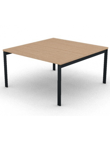 Tavolo riunione con piano melaminico spessore mm 30 e gambe a ponte metalliche - Colori a scelta - cm 140x145x74,5h