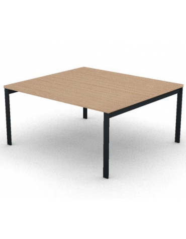 Tavolo riunione con piano melaminico spessore mm 30 e gambe a ponte metalliche - Colori a scelta - cm 160x145x74,5h