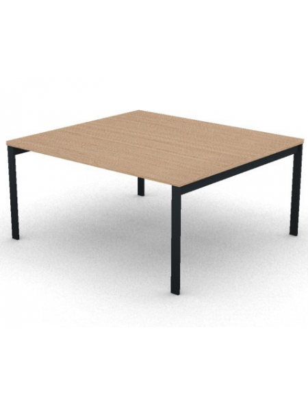 Tavolo riunione con piano melaminico spessore mm 30 e gambe a ponte metalliche - Colori a scelta - cm 160x145x74,5h