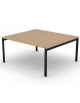 Tavolo riunione con piano melaminico spessore mm 30 e gambe a ponte metalliche - Colori a scelta - cm 160x145x74,5h