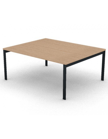 Tavolo riunione con piano melaminico spessore mm 30 e gambe a ponte metalliche - Colori a scelta - cm 180x145x74,5h