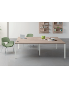 Tavolo riunione piano due pezzi in melaminico spessore mm 30 e gambe a ponte metalliche - Colori a scelta - cm 240x145x74,5h