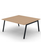 Tavolo riunione con piano melaminico spessore mm 25 e gambe inclinate metalliche - Colori a scelta - cm 160x145x74h