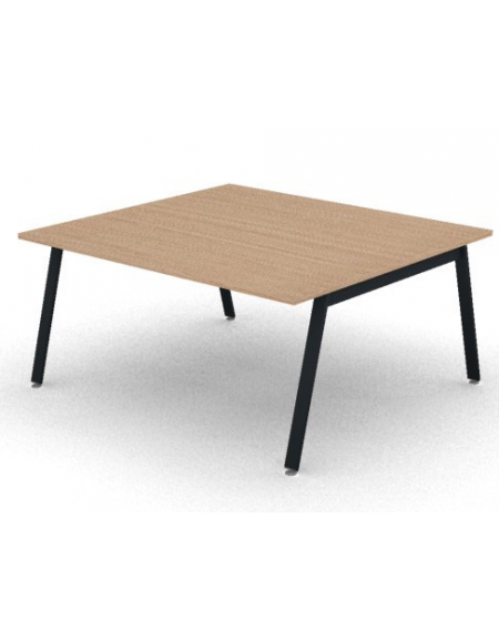 Tavolo riunione con piano melaminico spessore mm 25 e gambe inclinate metalliche - Colori a scelta - cm 160x145x74h