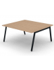 Tavolo riunione con piano melaminico spessore mm 25 e gambe inclinate metalliche - Colori a scelta - cm 160x145x74h