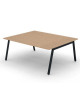 Tavolo riunione con piano melaminico spessore mm 25 e gambe inclinate metalliche - Colori a scelta - cm 180x145x74h