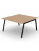 Tavolo riunione con piano melaminico spessore mm 30 e gambe inclinate metalliche - Colori a scelta - cm 140x145x74,5h
