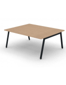  Tavolo riunione con piano melaminico spessore mm 30 e gambe inclinate metalliche - Colori a scelta - cm 180x145x74,5h