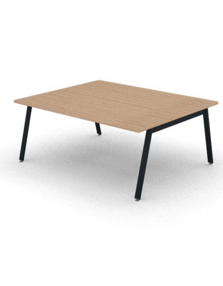  Tavolo riunione con piano melaminico spessore mm 30 e gambe inclinate metalliche - Colori a scelta - cm 180x145x74,5h