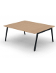 Tavolo riunione con piano melaminico spessore mm 30 e gambe inclinate metalliche - Colori a scelta - cm 180x145x74,5h