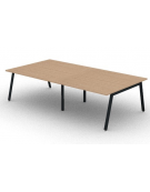 Tavolo riunione piano due pezzi in melaminico spessore mm 25 e gambe inclinate metalliche - Colori a scelta - cm 280x145x74h