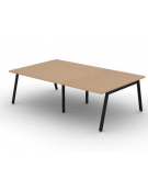 Tavolo riunione piano due pezzi in melaminico spessore mm 30 e gambe inclinate metalliche - Colori a scelta - cm 280x145x74,5h