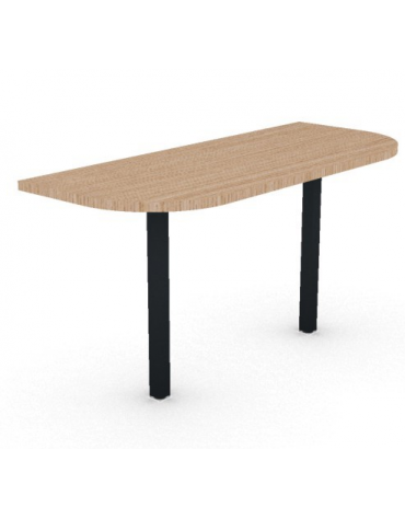 Terminale per tavolo riunione profondità cm 145, piano in melaminico spessore mm 30 e struttura metallica - cm 145x60x74,5h