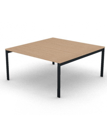 Tavolo riunione con piano melaminico spessore mm 25 e gambe a ponte metalliche - Colori a scelta - cm 160x165x74h