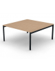 Tavolo riunione con piano melaminico spessore mm 25 e gambe a ponte metalliche - Colori a scelta - cm 160x165x74h