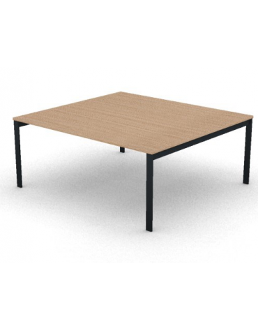 Tavolo riunione con piano melaminico spessore mm 25 e gambe a ponte metalliche - Colori a scelta - cm 180x165x74h