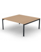 Tavolo riunione con piano melaminico spessore mm 25 e gambe a ponte metalliche - Colori a scelta - cm 180x165x74h