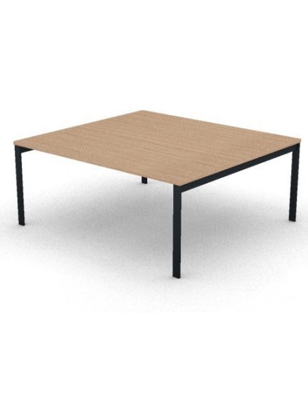 Tavolo riunione con piano melaminico spessore mm 25 e gambe a ponte metalliche - Colori a scelta - cm 180x165x74,5h