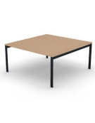 Tavolo riunione con piano melaminico spessore mm 25 e gambe a ponte metalliche - Colori a scelta - cm 160x165x74,5h