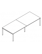 Tavolo riunione piano due pezzi in melaminico spessore mm 25 e gambe a ponte metalliche - Colori a scelta - cm 240x165x74h