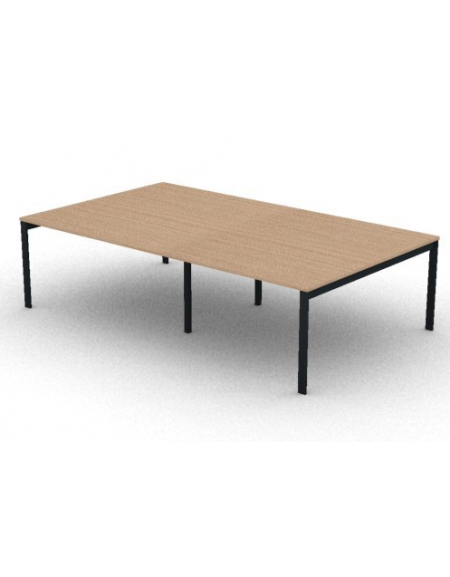 Tavolo riunione piano due pezzi in melaminico spessore mm 25 e gambe a ponte metalliche - Colori a scelta - cm 280x165x74h