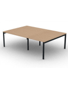 Tavolo riunione piano due pezzi in melaminico spessore mm 30 e gambe a ponte metalliche - Colori a scelta - cm 240x165x74,5h