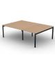 Tavolo riunione piano due pezzi in melaminico spessore mm 30 e gambe a ponte metalliche - Colori a scelta - cm 240x165x74,5h