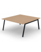 Tavolo riunione con piano melaminico spessore mm 25 e gambe inclinate metalliche - Colori a scelta - cm 160x165x74h
