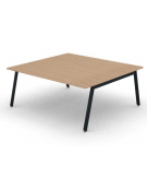 Tavolo riunione con piano melaminico spessore mm 25 e gambe inclinate metalliche - Colori a scelta - cm 180x165x74h