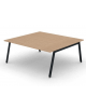 Tavolo riunione con piano melaminico spessore mm 25 e gambe inclinate metalliche - Colori a scelta - cm 180x165x74h