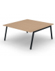 Tavolo riunione con piano melaminico spessore mm 30 e gambe inclinate metalliche - Colori a scelta - cm 160x165x74,5h