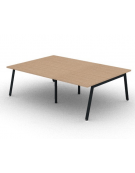 Tavolo riunione piano due pezzi in melaminico spessore mm 30 e gambe inclinate metalliche - Colori a scelta - cm 240x165x74,5h