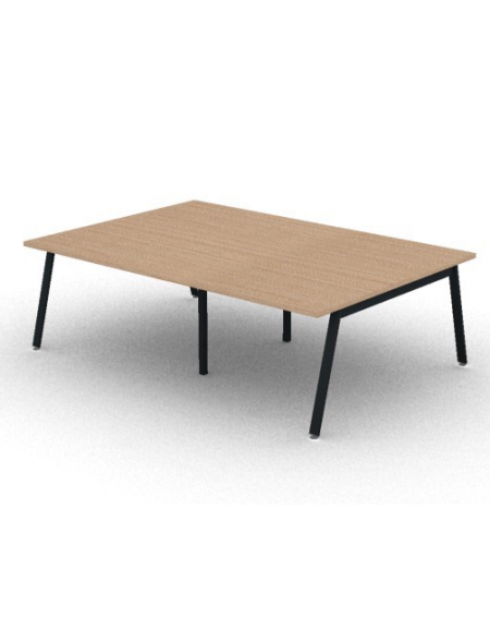 Tavolo riunione piano due pezzi in melaminico spessore mm 30 e gambe inclinate metalliche - Colori a scelta - cm 240x165x74,5h