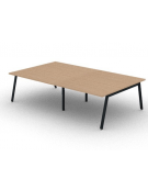 Tavolo riunione piano due pezzi in melaminico spessore mm 30 e gambe inclinate metalliche - Colori a scelta - cm 280x165x74,5h