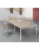Terminale per tavolo riunione profondità cm 165, piano in melaminico spessore mm 30 e struttura metallica - cm 165x60x74,5h