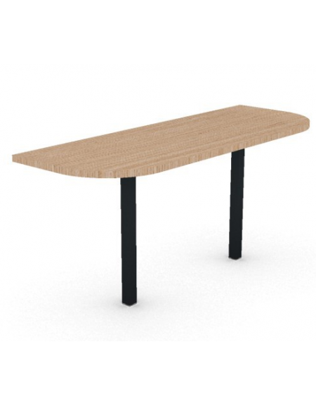 Terminale per tavolo riunione profondità cm 165, piano in melaminico spessore mm 30 e struttura metallica - cm 165x60x74,5h