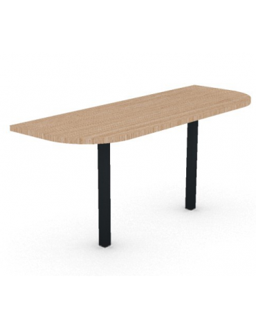 Terminale per tavolo riunione profondità cm 165, piano in melaminico spessore mm 30 e struttura metallica - cm 165x60x74,5h