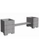 Panchina con 2 fioriere laterali quadrate, in cemento calcestruzzo colore Grigio pietra - cm 300x85x90h - Conforme ai CAM